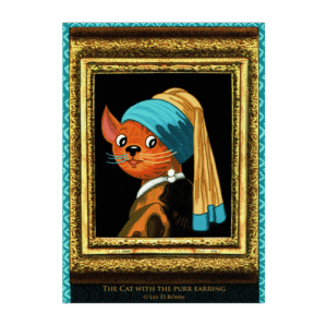 Postcard Cat with a Purr Earring by Lee D. Böhm