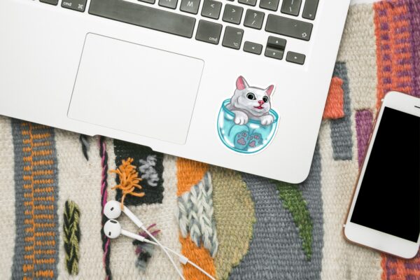 sticker cat pot