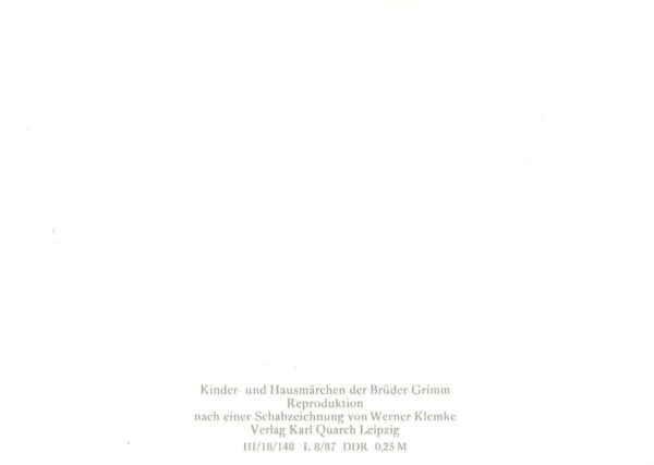 Postcard Klemke Märchen backside