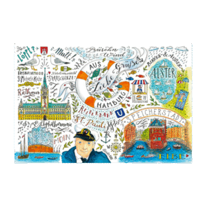 Postcard Liebe Grüße aus Hamburg by Jiska de Waard