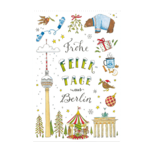 Postcard Frohe Feiertage aus Berlin by Jiska de Waard