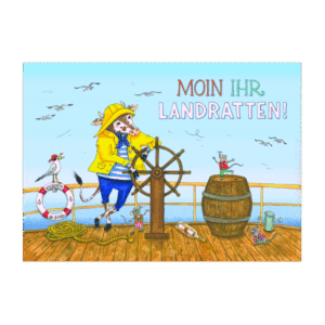 Postcard Moin Ihr Landratten by Jiska de Waard