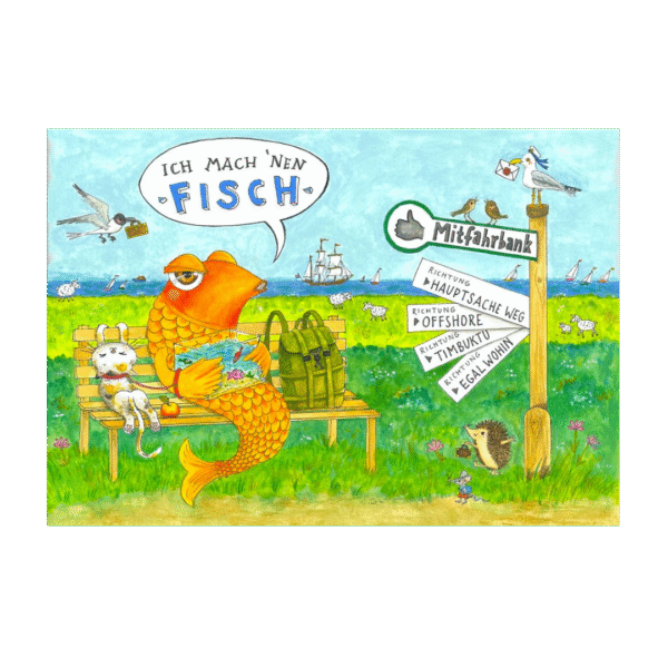 Postcard Ich Mach Nen Fisch by Jiska de Waard