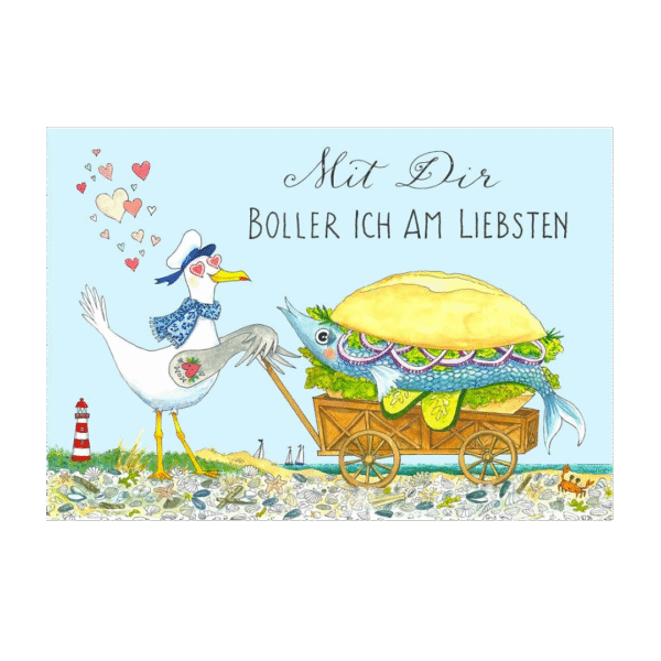 Postcard Mit Dir Boller Ich by Jiska de Waard