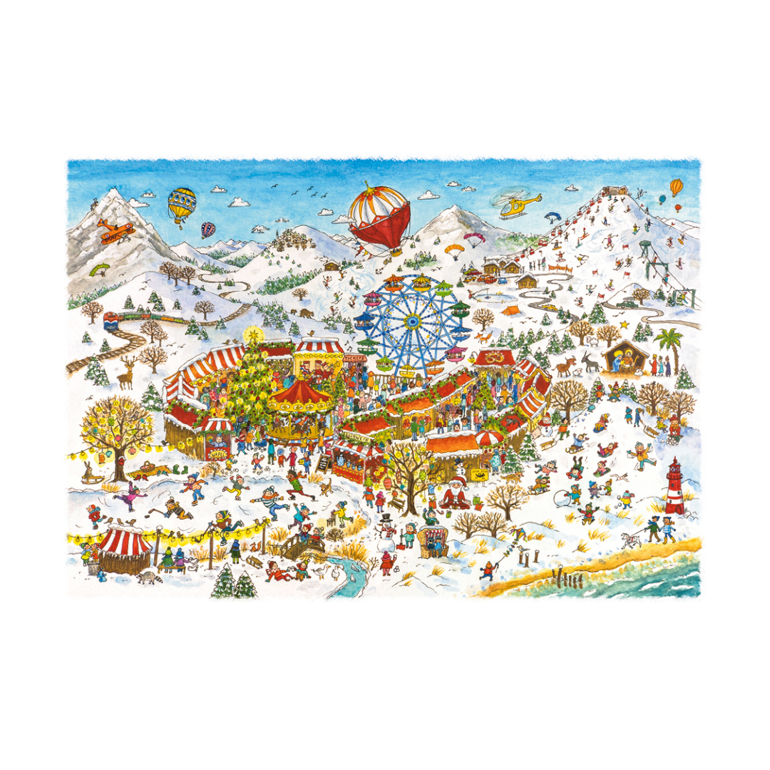 Postcard Weihnachtsmarkt by Jiska de Waard