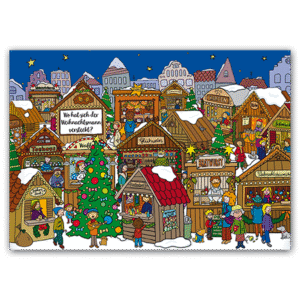 Postcard Wo hat sich der Weihnachtsmann versteckt, Charis Bartsch