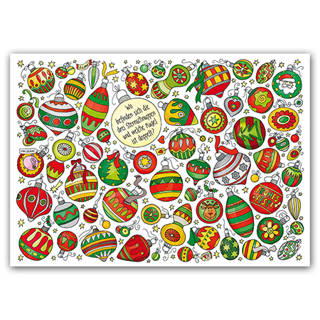 Postcard Wo befinden sich die drei Sternschnuppen und welche Kugel ist doppelt, Charis Bartsch