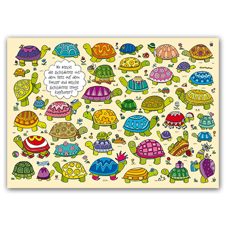 Postcard Wo steckt die Schildkröte mit dem Herz, Charis Bartsch