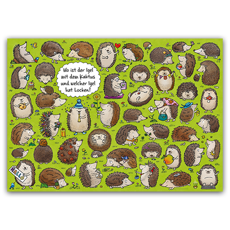 Postcard Wo ist der Igel mit dem Kaktus, Charis Bartsch