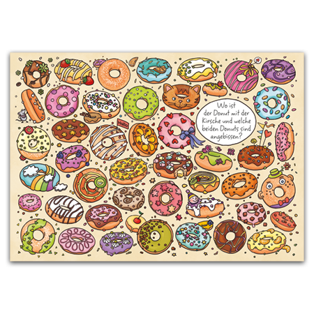 Postcard Wo ist der Donut mit der Kirsche, Charis Bartsch