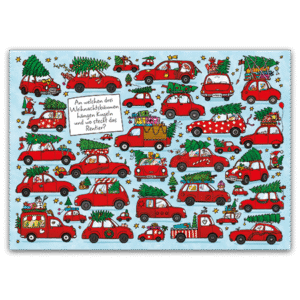 Postcard An welchen Weihnachtsbäumen hängen Kugeln, Charis Bartsch