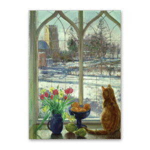 Postcard Cat in the Window, Timothy Easton