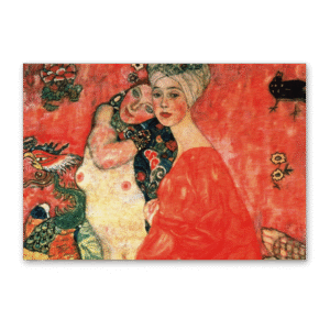 Postcard Die Freundinnen, Gustav Klimt