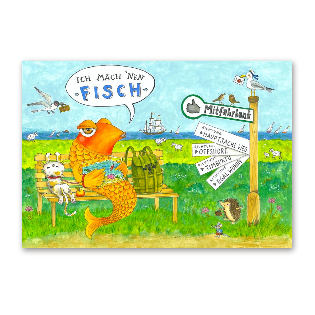 Postcard Ich Mach Nen Fisch, Jiska de Waard