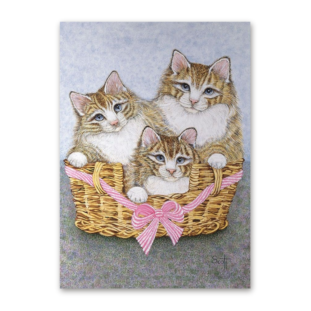 Postcard Kitten Sisters, Pat Scott