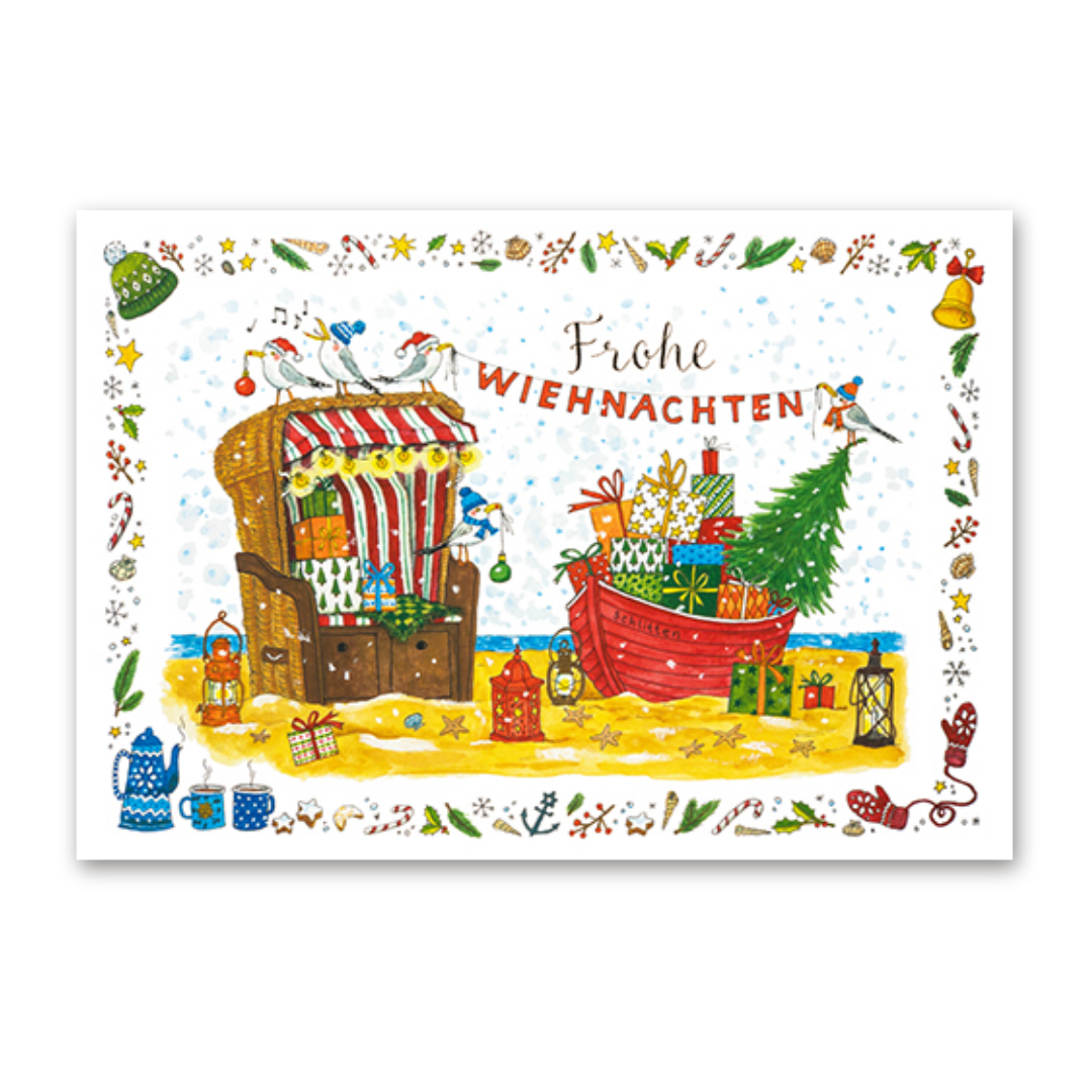 Postcard Weihnachten an der Küste, Jiska de Waard