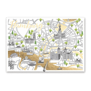 Postcard Golden Citymap Hamburg, Cityproducts