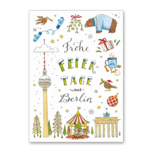 Postcard Frohe Feiertage Berlin, Jiska de Waard