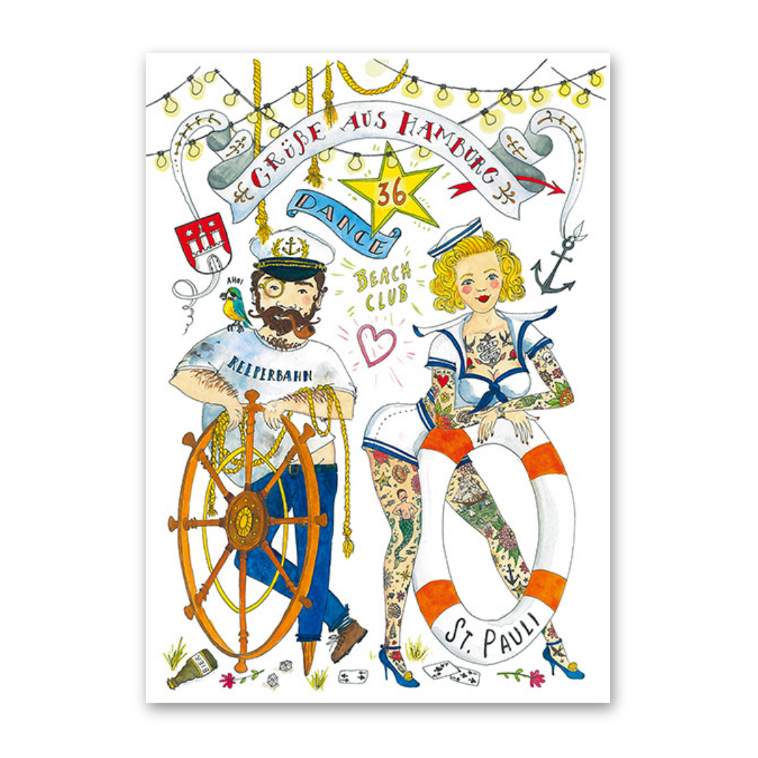 Postcard Grüße aus Hamburg, Jiska de Waard