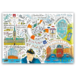 Postcard Liebe Grüße aus Hamburg, Jiska de Waard