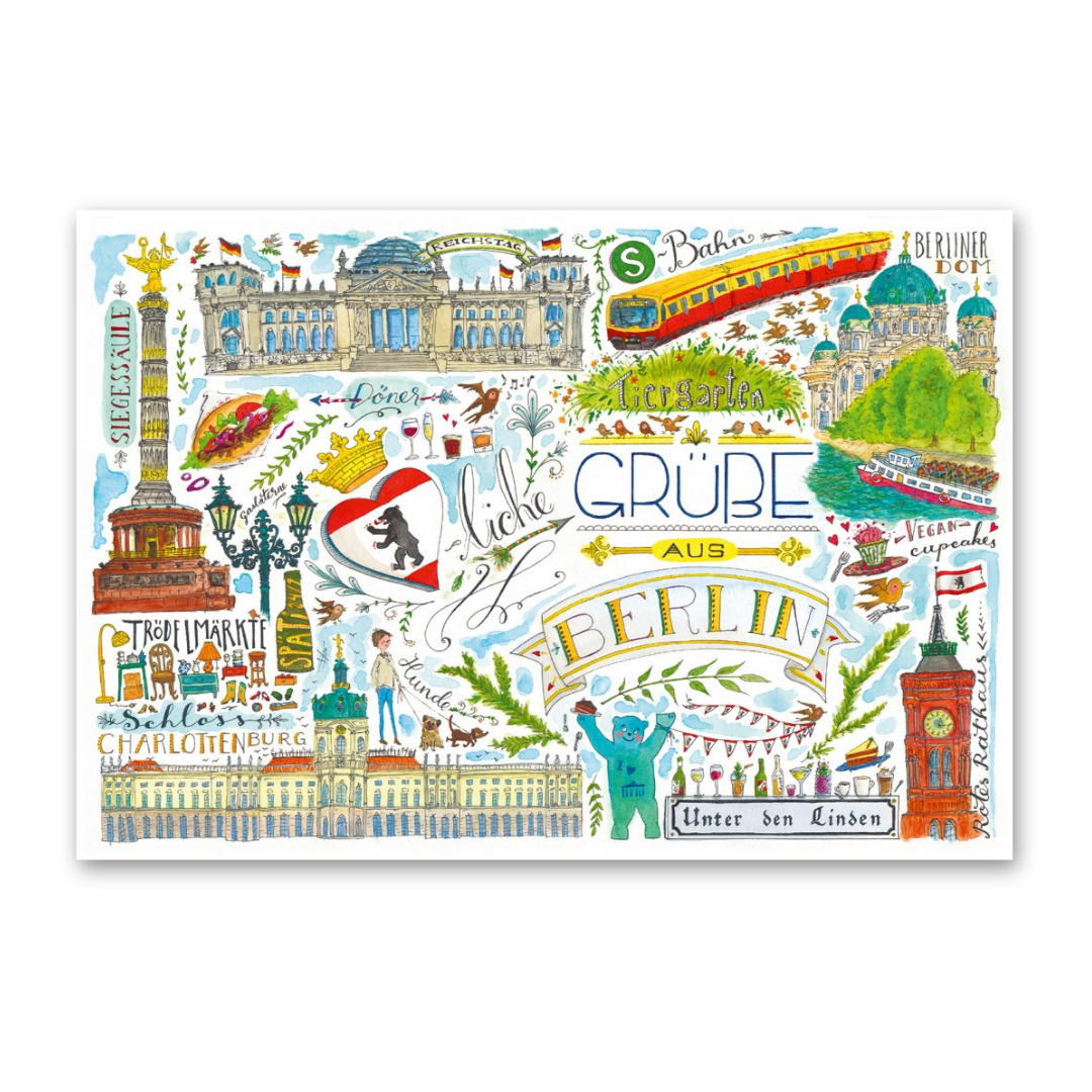Postcard Herzliche Grüße aus Berlin, Jiska de Waard
