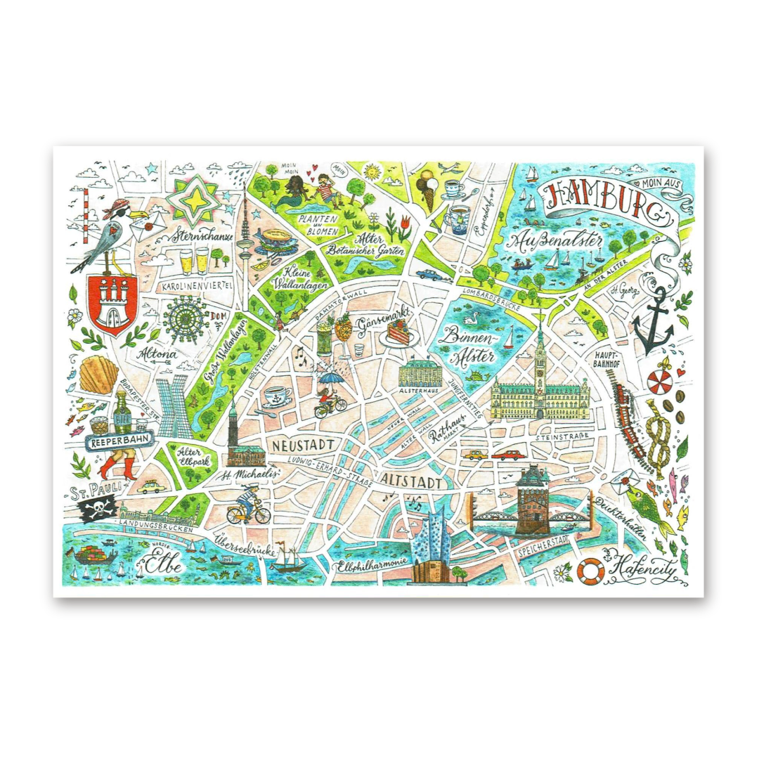 Postcard Moin aus Hamburg, Jiska de Waard