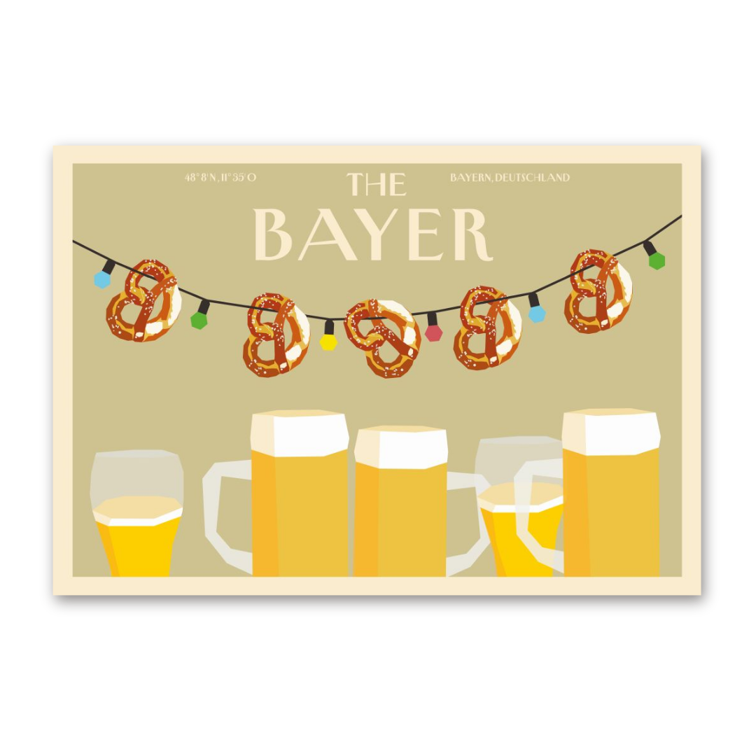 Postcard The Bayer - Brezn Girlande, Cityproducts