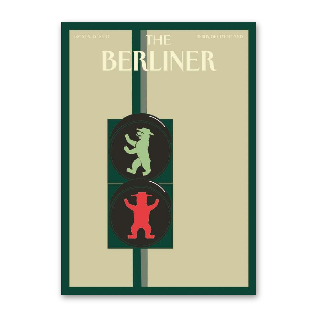 Postcard The Berliner - Ampel mit Berliner Bär, Cityproducts