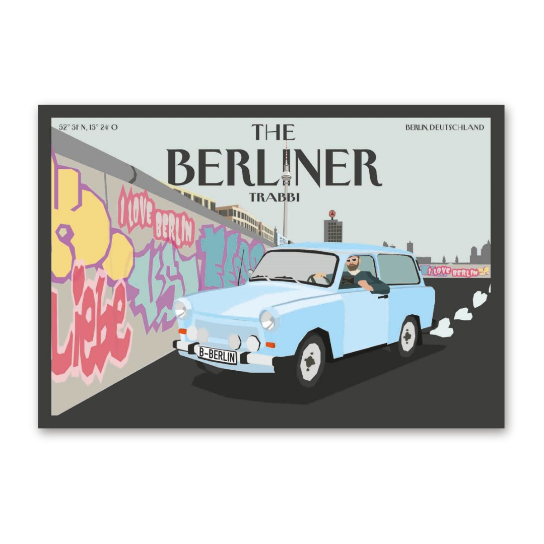 Postcard The Berliner - Trabbi, Cityproducts