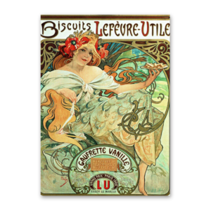 Postcard Lefevre-Utile Kekse, Alfons Mucha