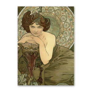 Postcard Die Edelsteine Smaragd, Alfons Mucha