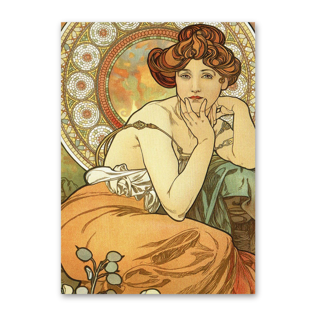 Postcard Die Edelsteine Topas, Alfons Mucha
