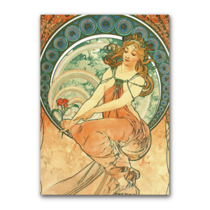 Postcard Die vier Künste Malerei, Alfons Mucha