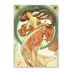 Postcard Die vier Künste Tanz, Alfons Mucha