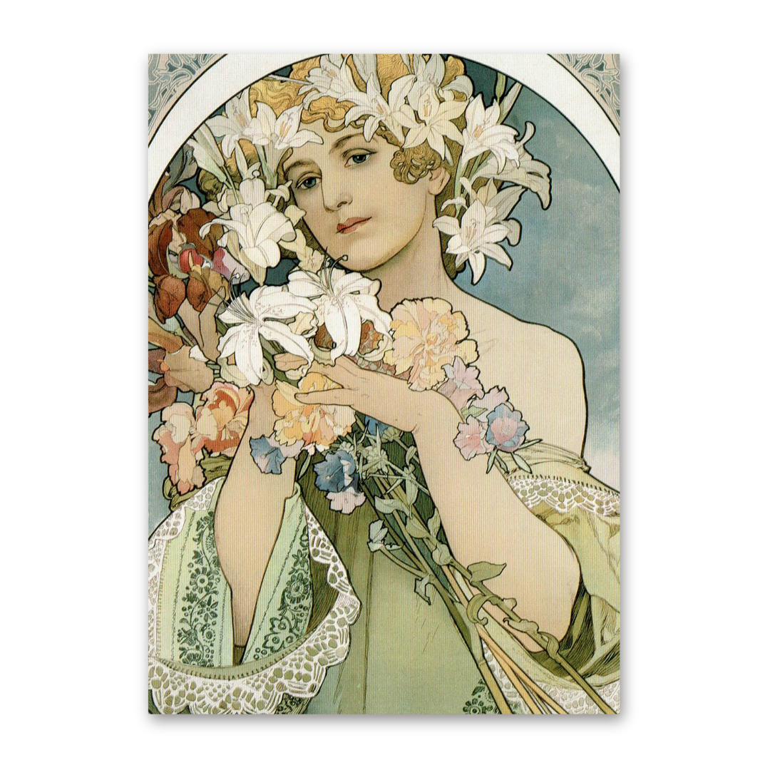 Postcard Blumen, Alfons Mucha