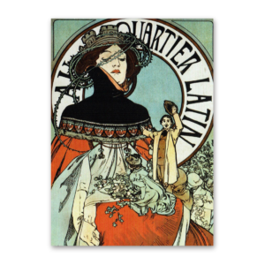 Postcard Au Quartier Latin, Alfons Mucha