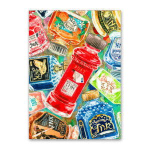 Postcard Ink Bottle Collage, MogCherie