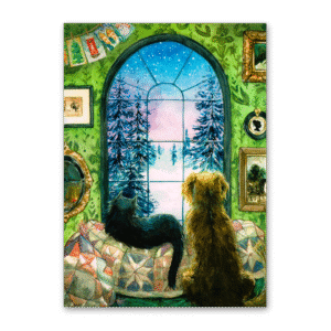 Postcard Home For The Holidays, MogCherie