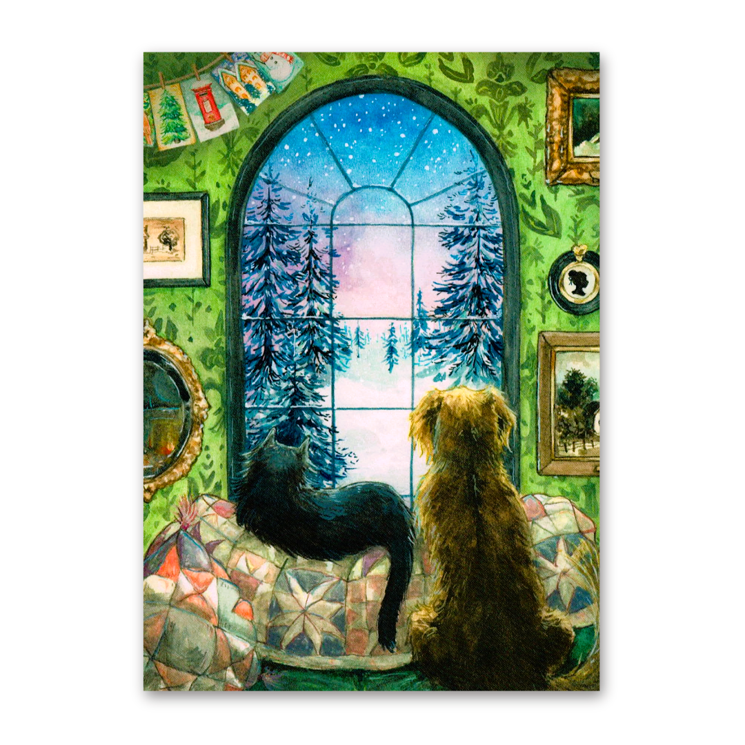 Postcard Home For The Holidays, MogCherie