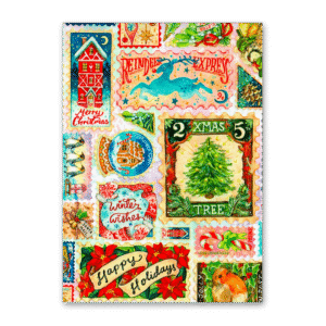 Postcard Festive Stamp Collage, MogCherie