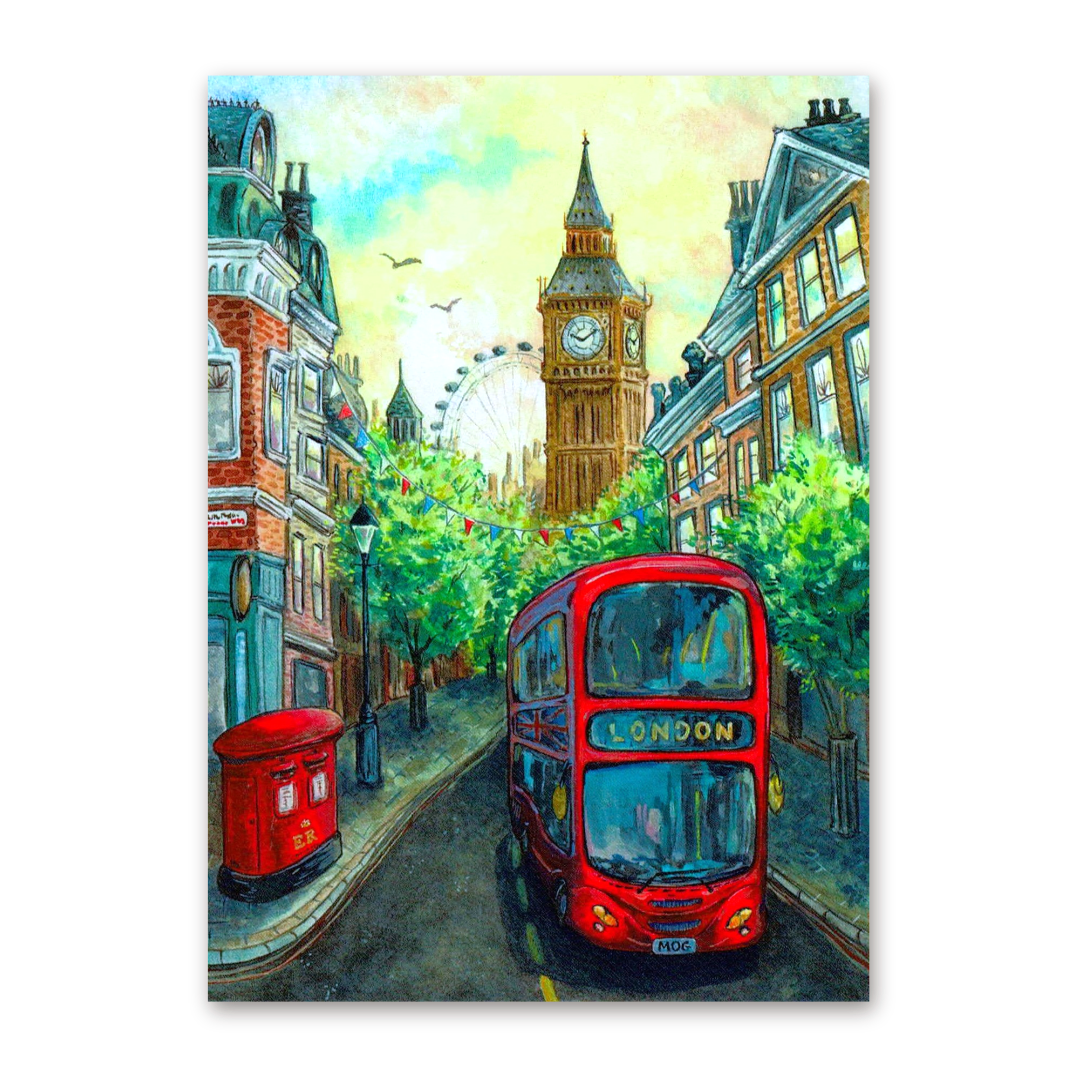 Postcard London Scene, MogCherie