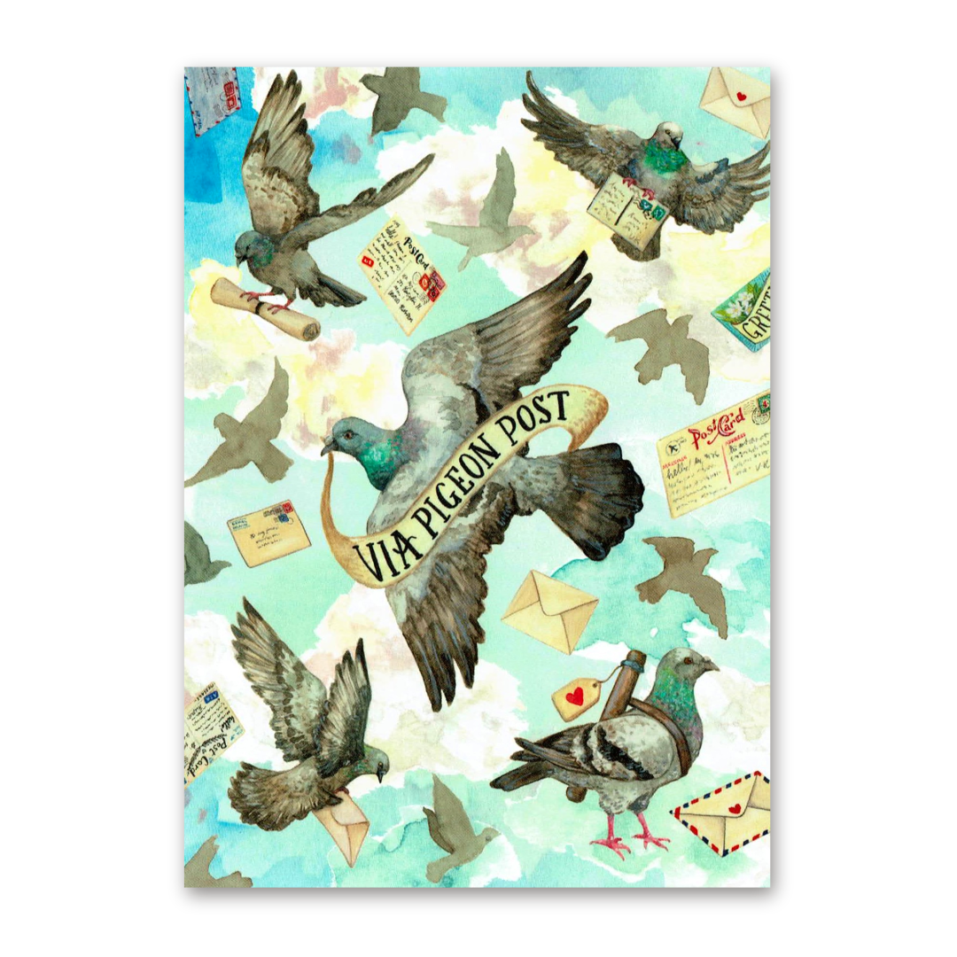 Postcard Pigeon Post, MogCherie