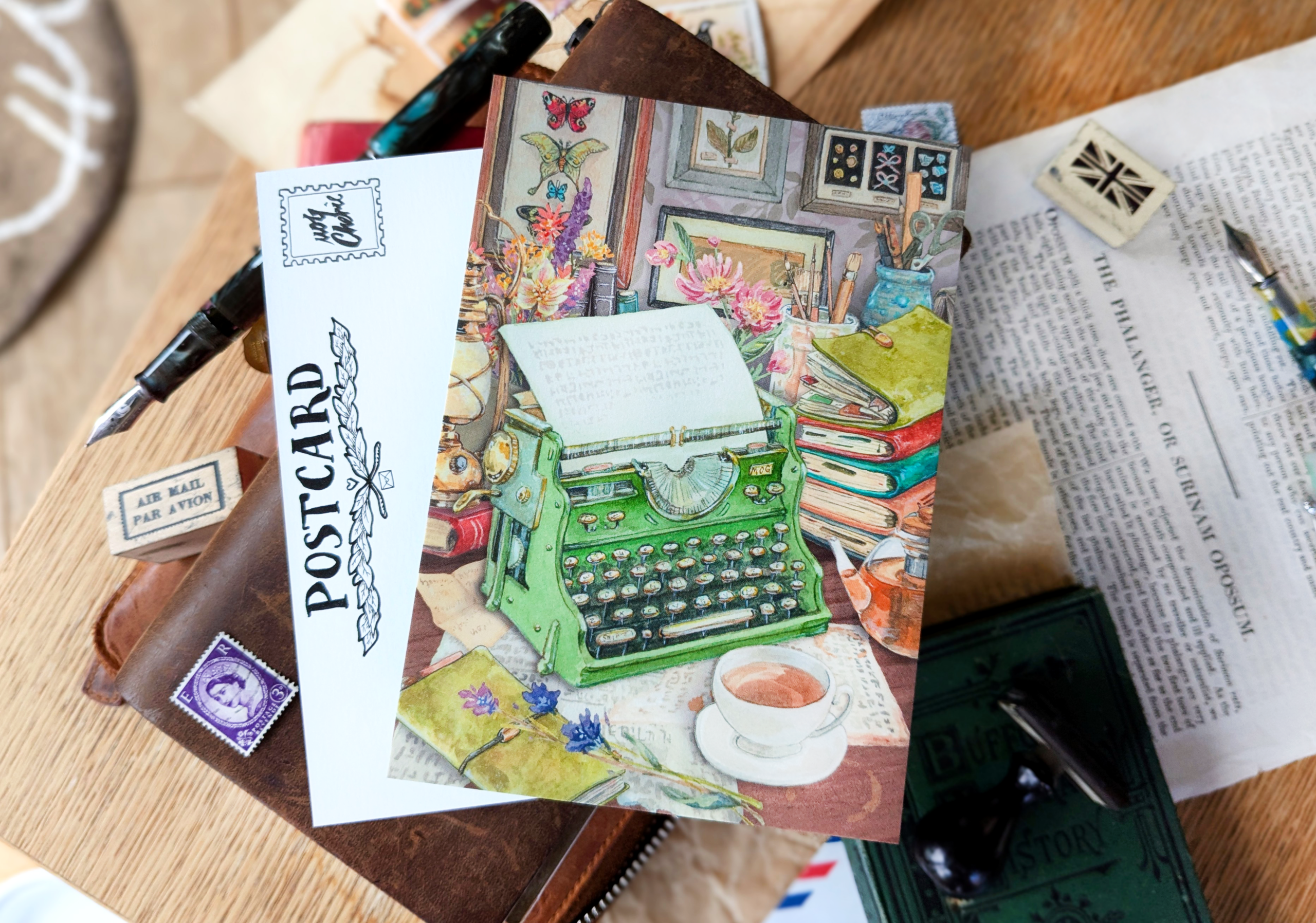 Cosy Study Postcard pp 1