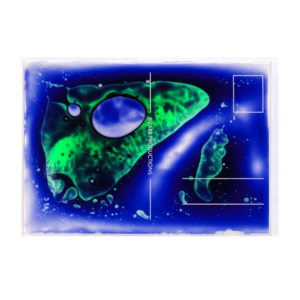 Postcard LAVAcard Blue-Green, Bizarr