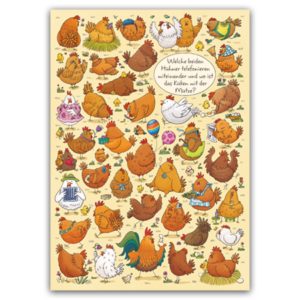 Postcard Welche beiden Hühner telefonieren, Charis Bartsch
