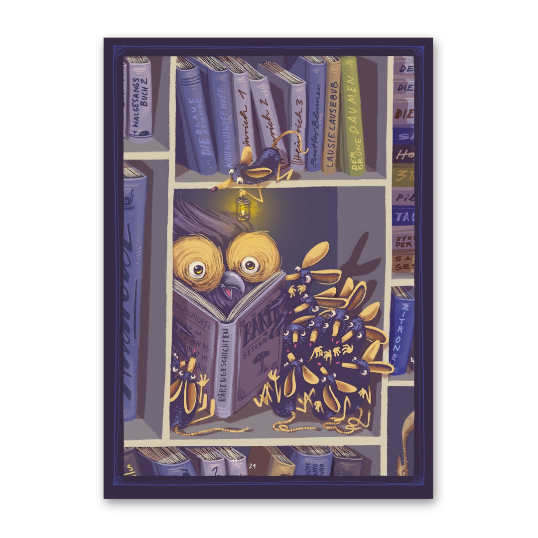 Postcard Die lebendige Bibliothek, Superfreunde