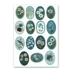 15 Sticker Bag, Medallions, Blue Bouquet
