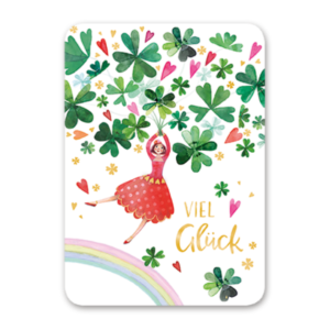 Postcard Frau mit Klee, Mila Marquis