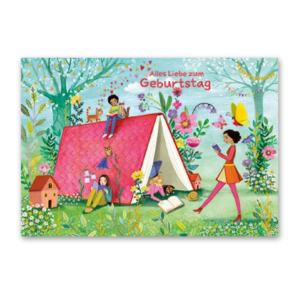 Postcard Kinder mit Buch, Mila Marquis