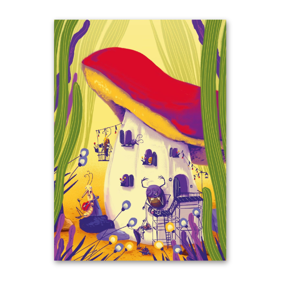 Postcard Pilzhaus, Superfreunde